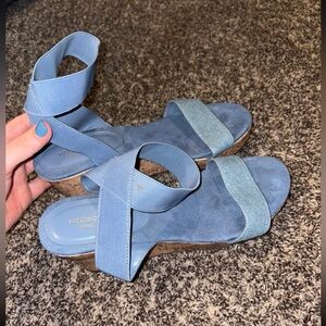 Blue Women's Wedge Sandals